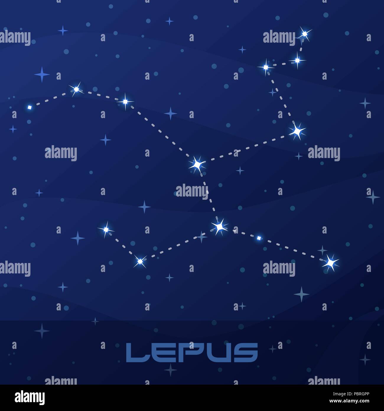 La constelaciãn lepus la liebre night star sky imagen vector de stock