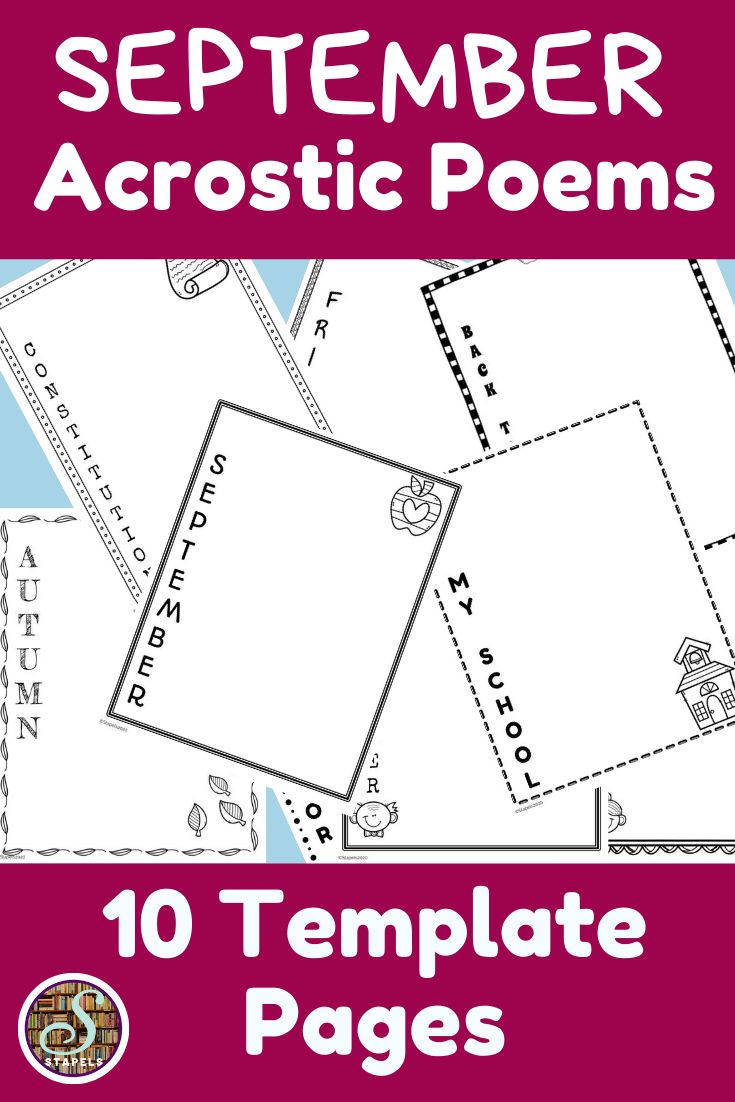 September acrostic poem template set acrostic poems and cover pages acrostic poem template poem template acrostic
