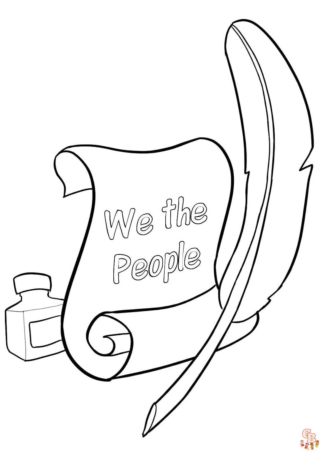 Printable constitution day coloring pages free for kids and adults