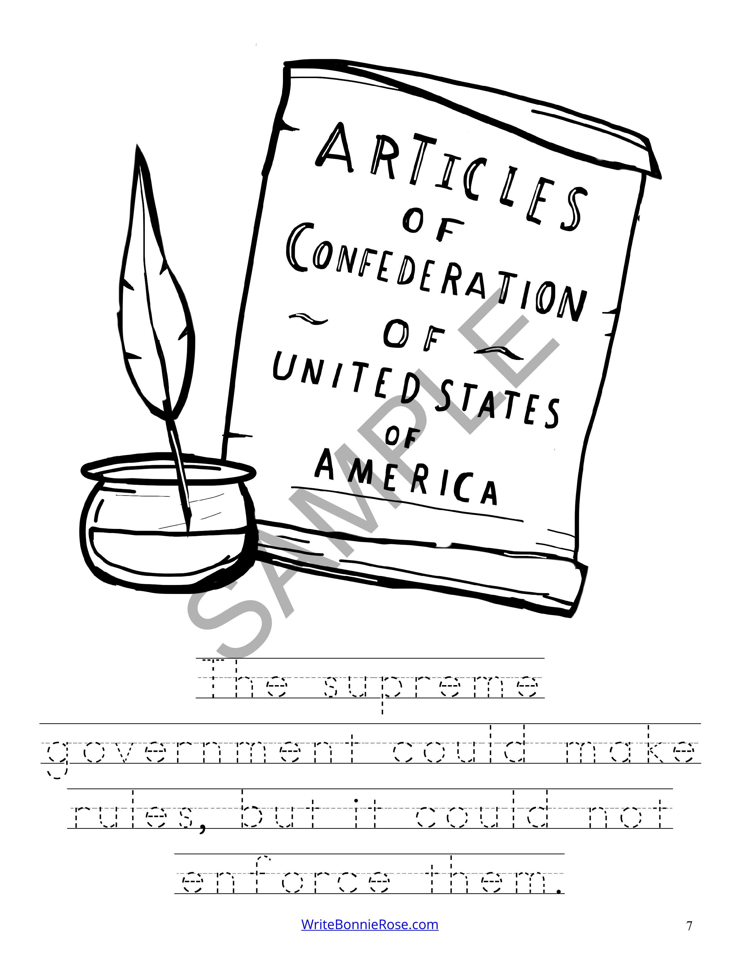 Story of the us constitution and bill of rights coloring book