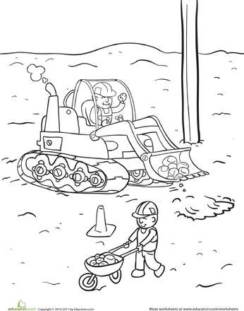 Construction yard worksheet education coloring pages for boys coloring pages truck coloring pages