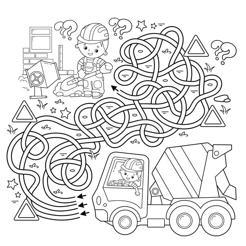 Construction road coloring stock illustrations â construction road coloring stock illustrations vectors clipart