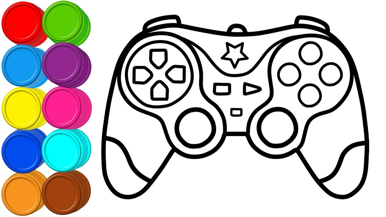 How to draw gamepad controller glitter coloring pages mirza colors kids