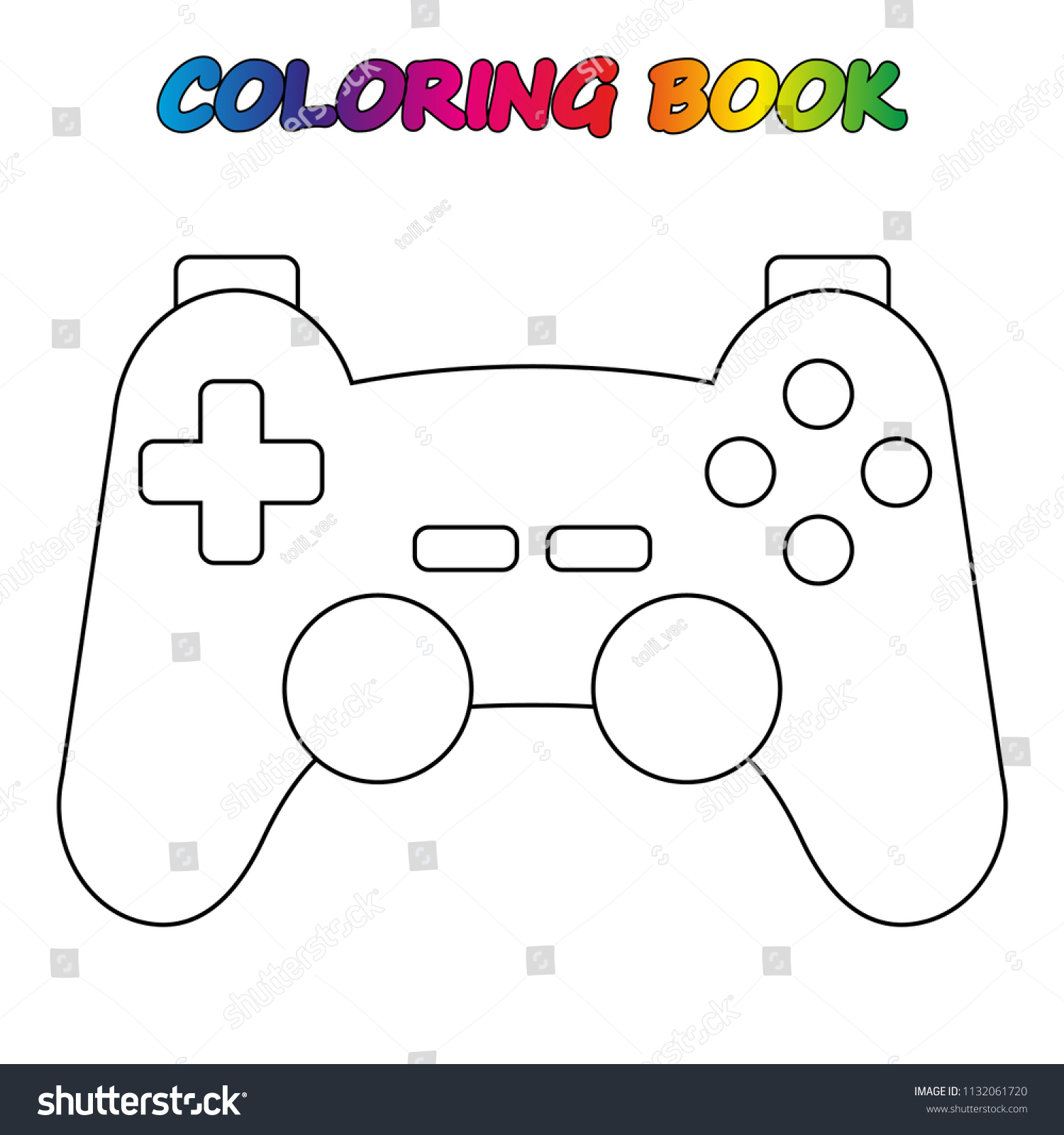 Joystick coloring book coloring page educate stock vector royalty free