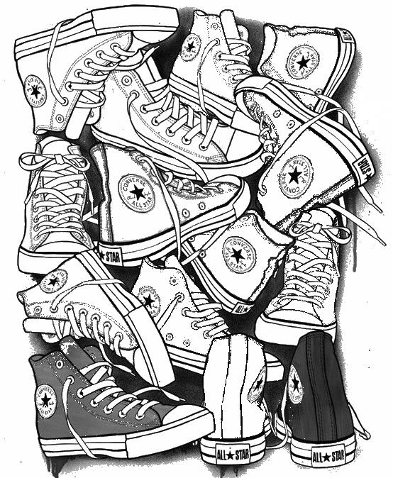 Adult coloring page shoes converse all star coloring pages steampunk coloring adult coloring pages