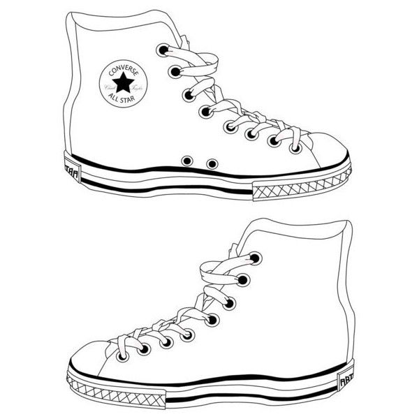 Stylish converse outline illustration