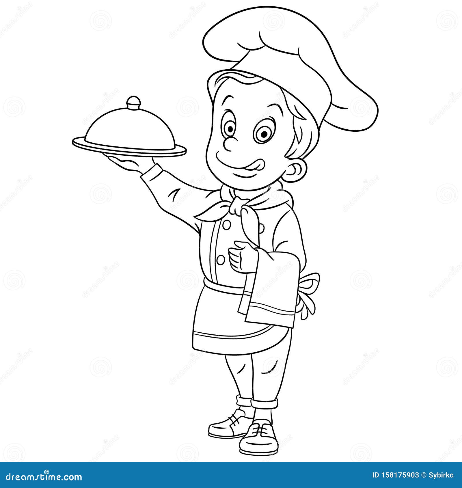 Coloring page with chef chief cook stock vector