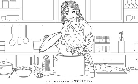 Thousand coloring book chef royalty
