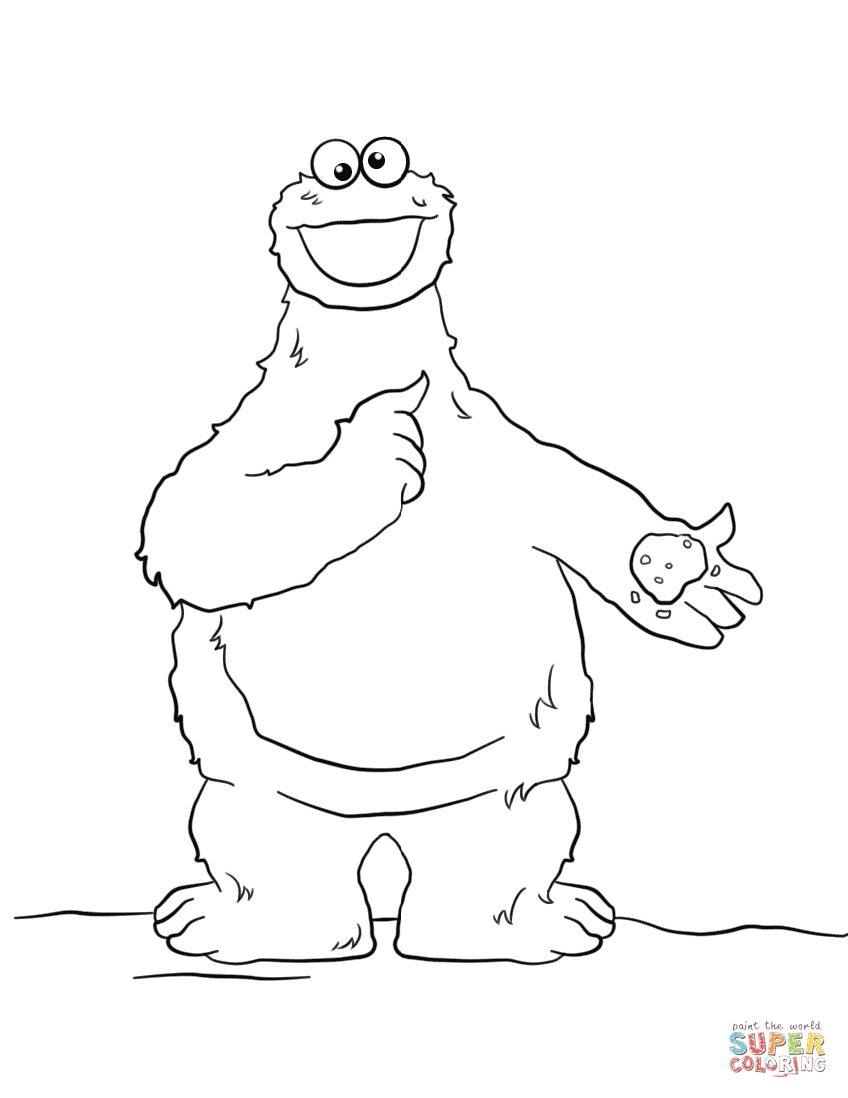 Cookie monster coloring page free printable coloring pages
