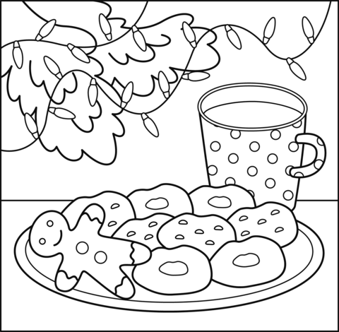 Christmas cookies coloring page free printable coloring pages
