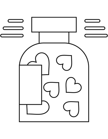 Valentines day jar with heart cookies coloring page free printable coloring pages