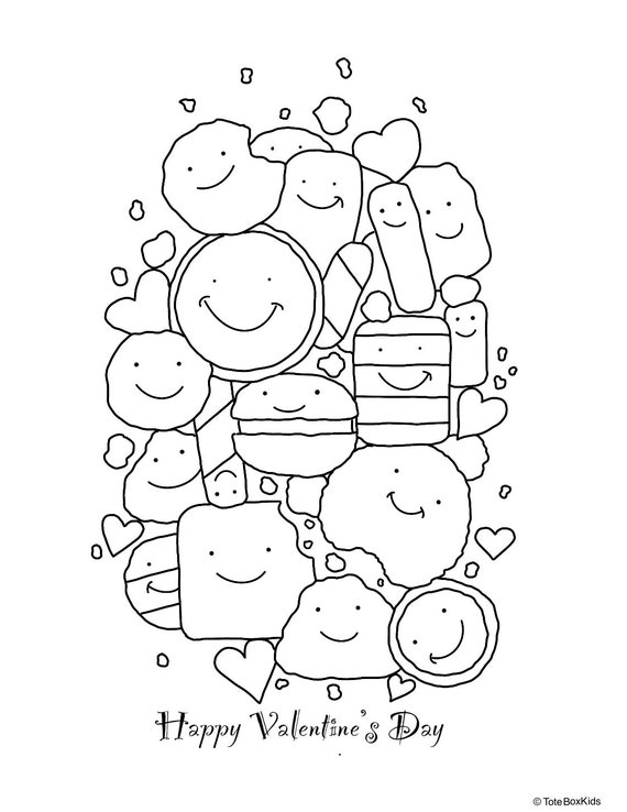 Sweet cookies valentines day coloring sheet