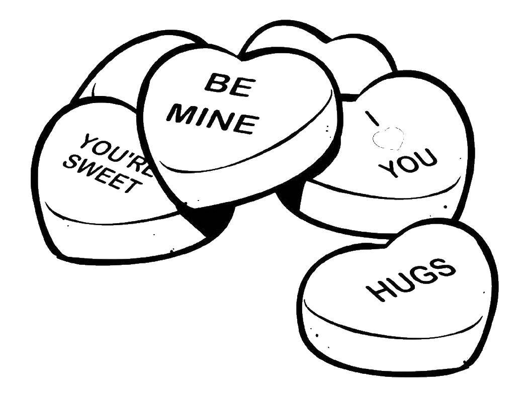 Online coloring pages coloring page cookies in the shape of hearts valentines day coloring pages website