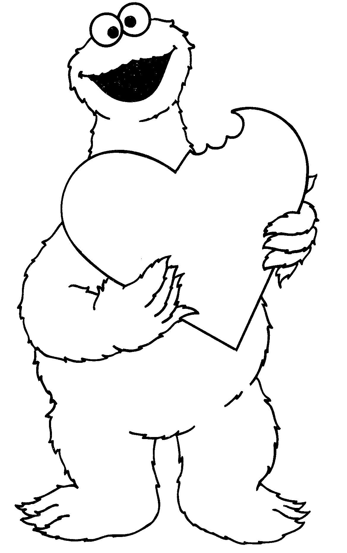 Valentines day cookie monster coloring pages monster coloring pages valentine coloring pages valentines day coloring page