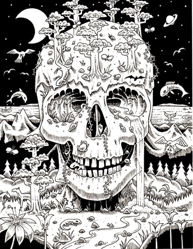 Cool skull coloring page rcoolcoloringpages