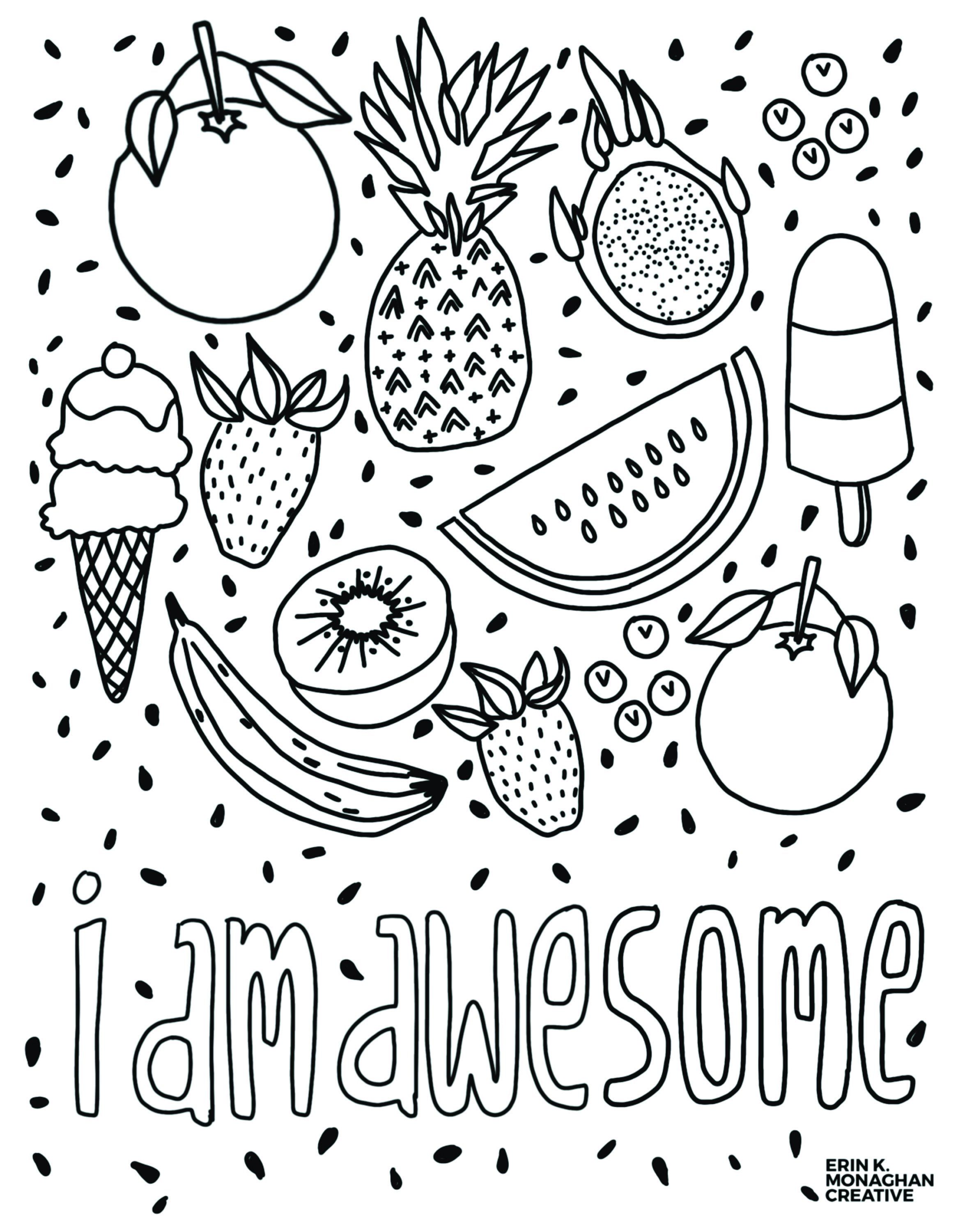 I am awesome coloring sheet