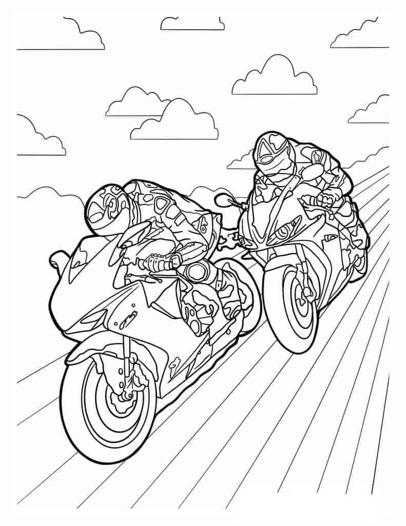 Motorcycle coloring pages by coloringpageswk on
