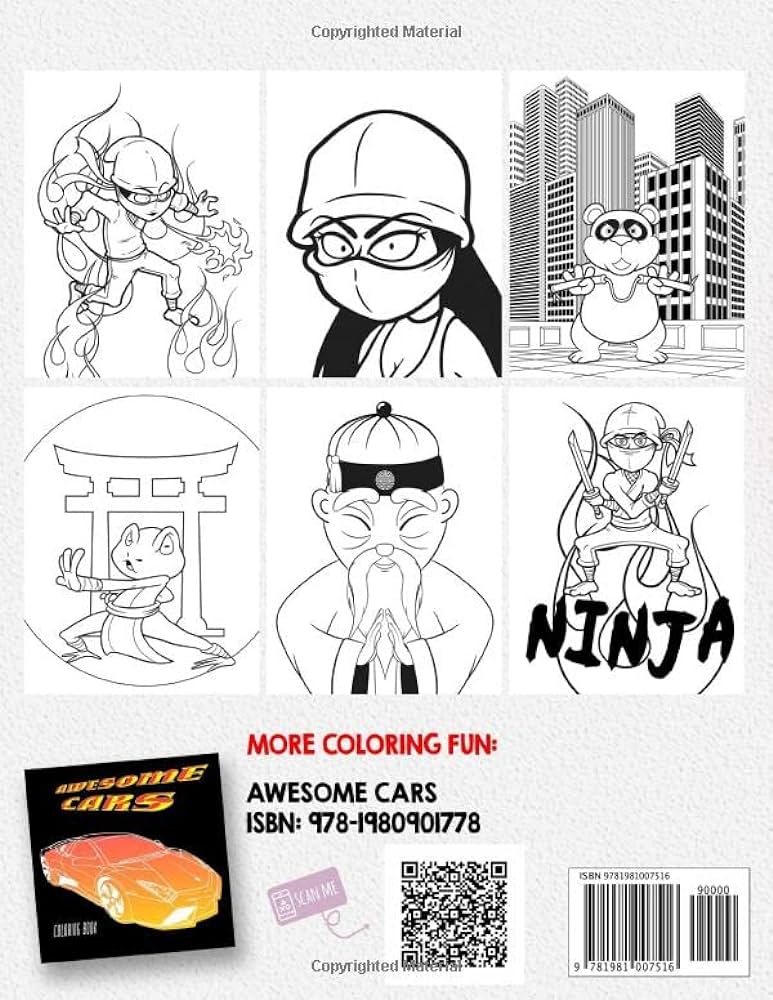 The big ninja coloring book for kids coloring pages filled with lots of awesome adventures villains and ninja heroes hansen vit books