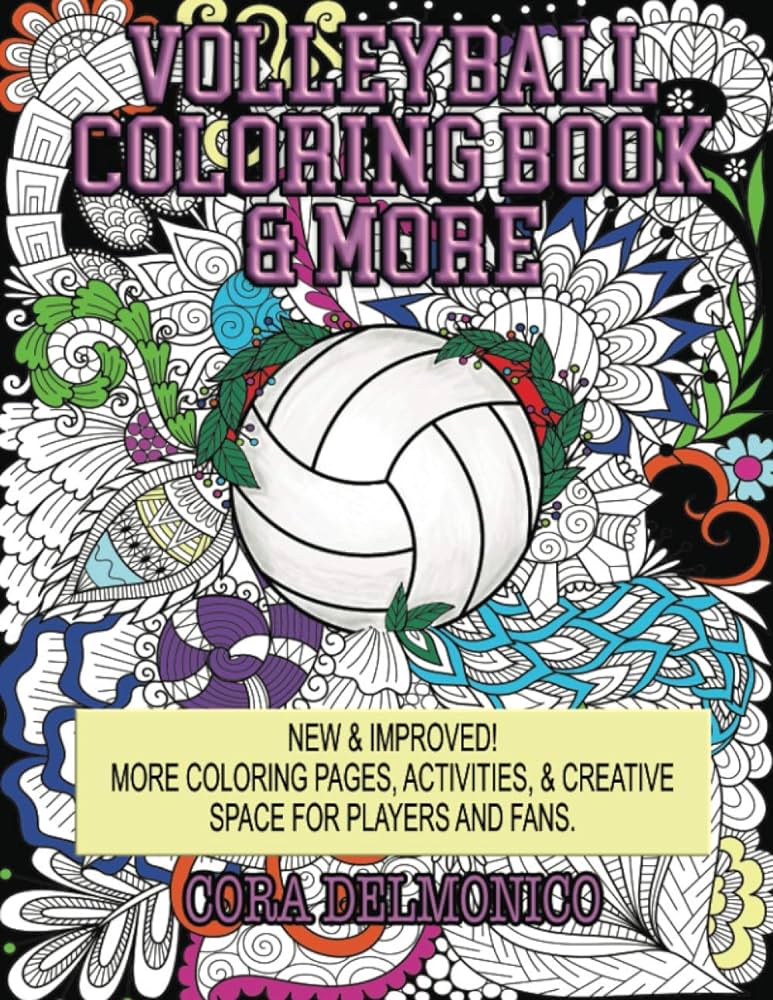 Volleyball coloring book more coloring pages activities creative space for players fans delmonico cora books