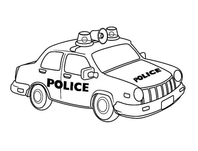 Free police car coloring page