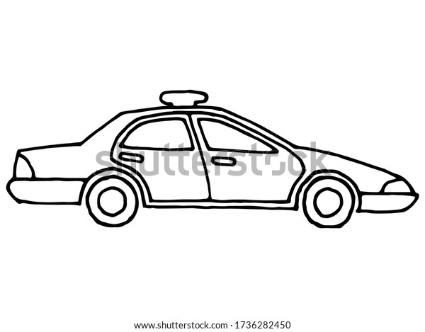 Police car coloring page kids stock vector royalty free