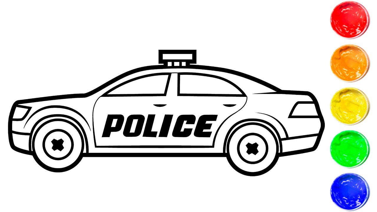 Police car coloring pages for kids art and coloring fun