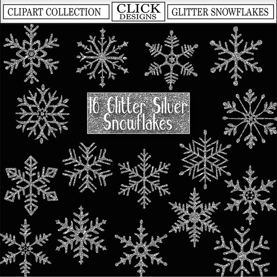 Grãfico digital de copos de nieve de plata brillo brillo copos de nieve de navidad para imprimir brillo plata congelados invierno clip arte png transparente