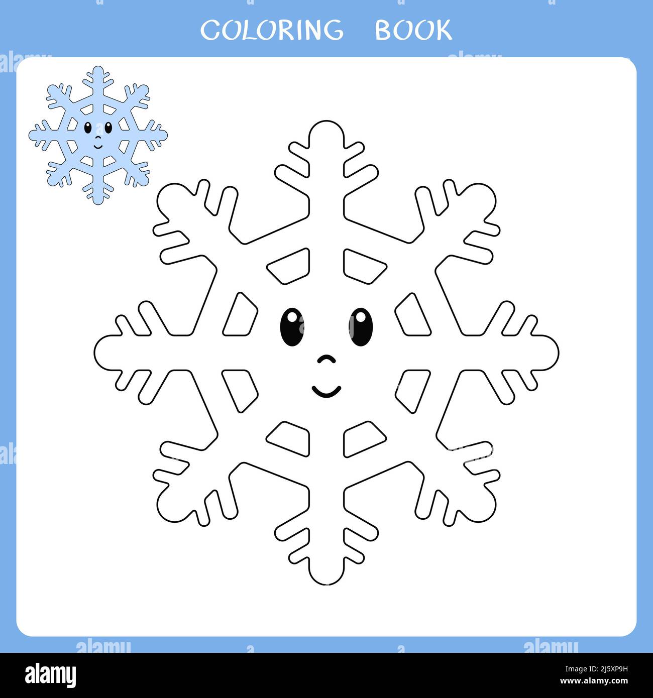 Lindo copo de nieve para libro para colorear fotografãa de stock