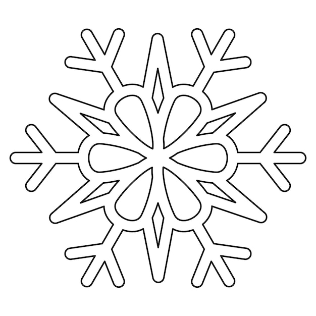 Premium vector coloring page with snowflake for kids