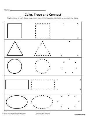 Free learning basic shapes color trace and connect
