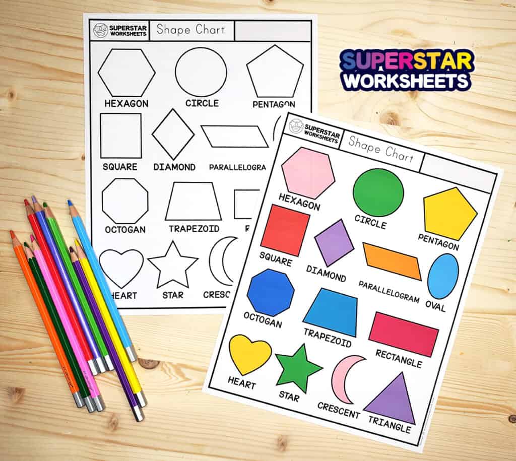 Preschool shapes worksheets