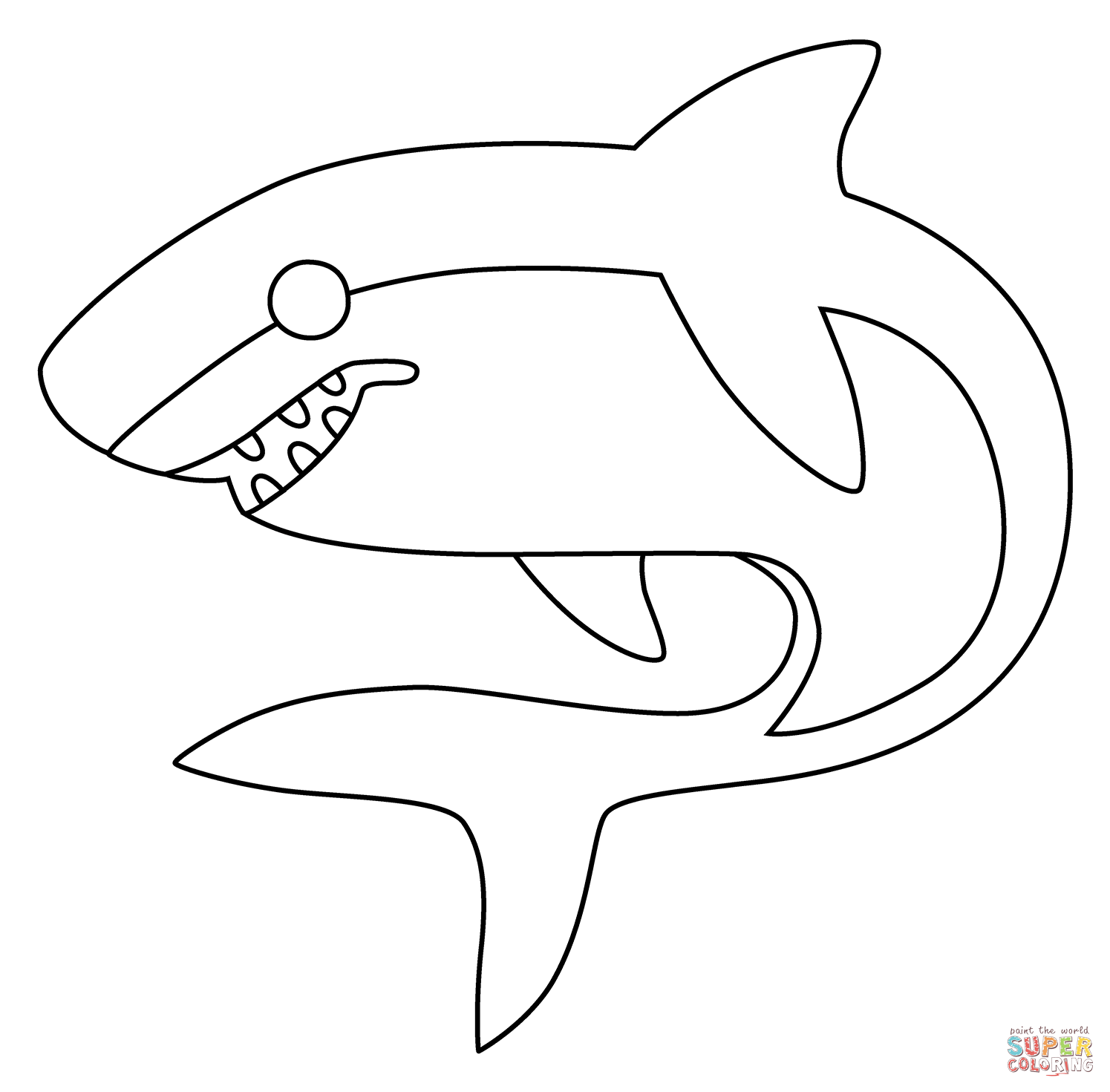 Shark emoji coloring page free printable coloring pages