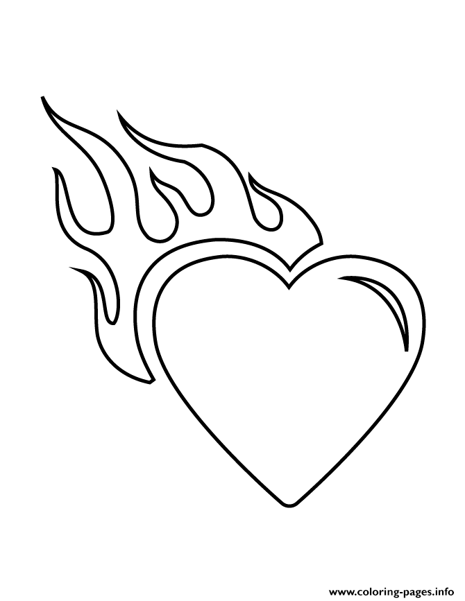 Print heart with flames stencil coloring pages tatuagens fãceis desenhos de tatuagem de coruja desenho de rosa simples