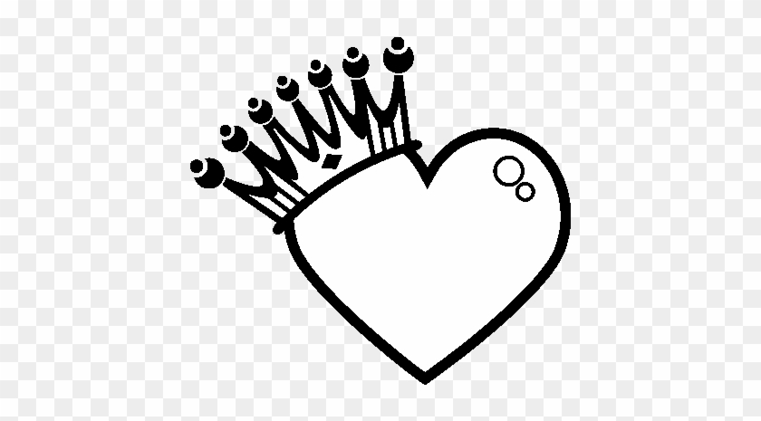 Heart with crown coloring page