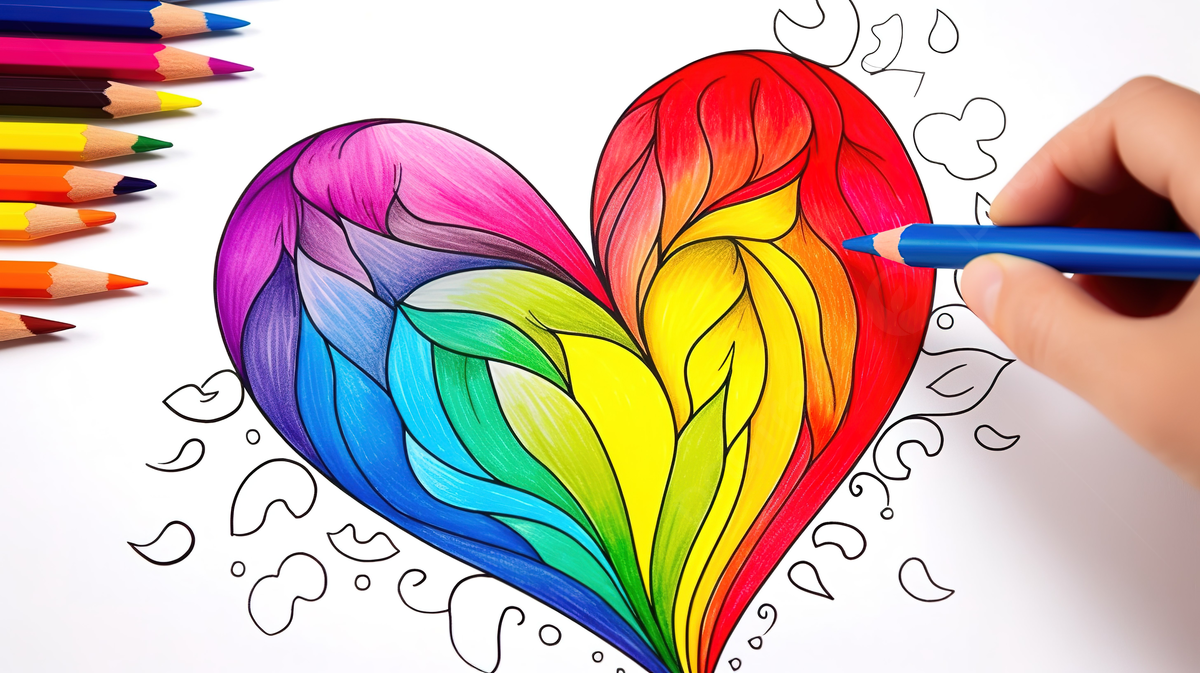 Fondo colorear un corazãn entero con lãpic de color fondo dibujo para colorear de corazon amor corazãn imagen de fondo para dcarga gratuita