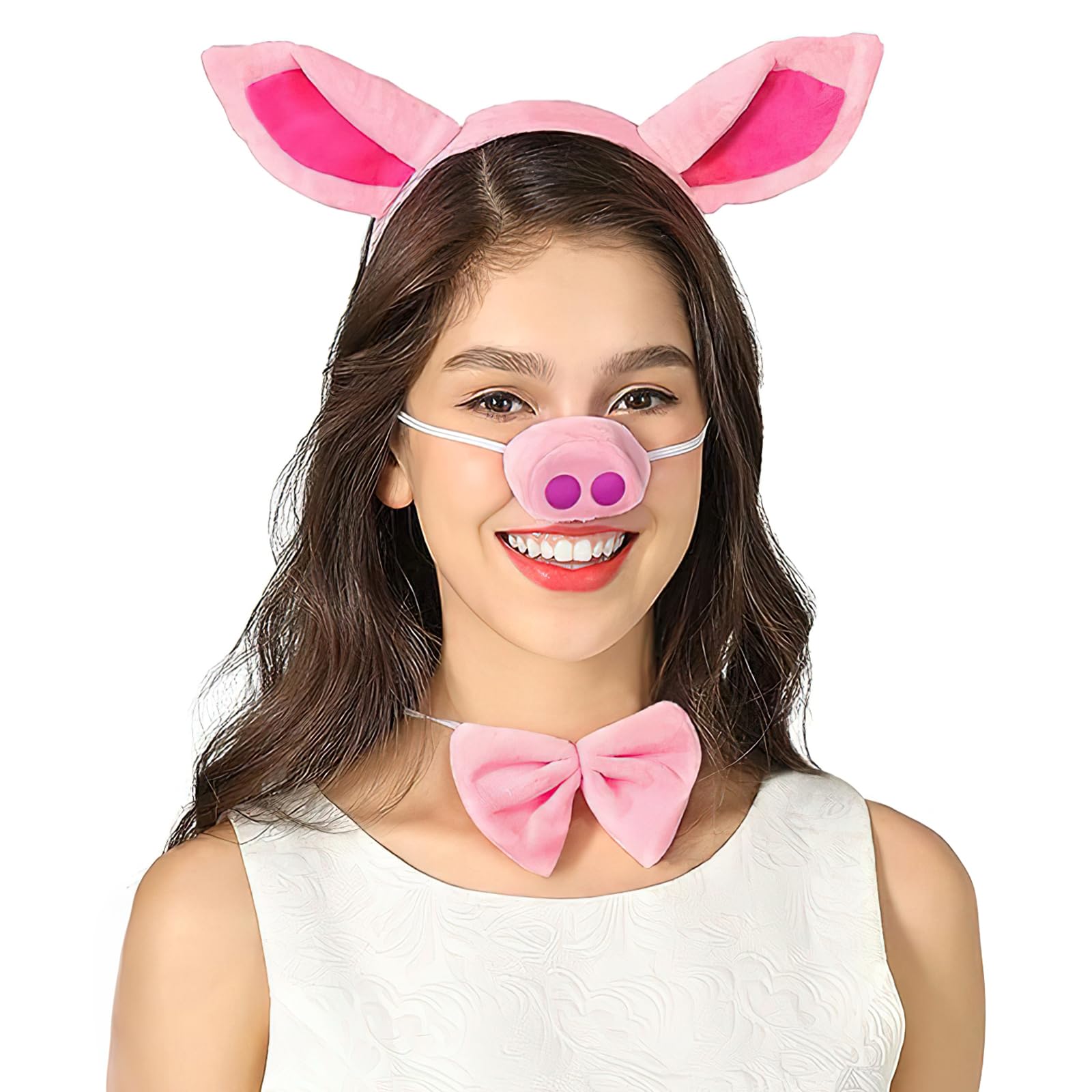 Juego de diademas y orejas de cerdo para disfraz de cerdo talla ãºnica color rosa ropa zapatos y joyerãa