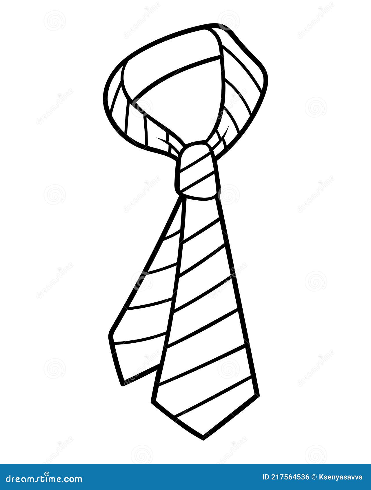 Coloring book for kids striped necktie stock vector