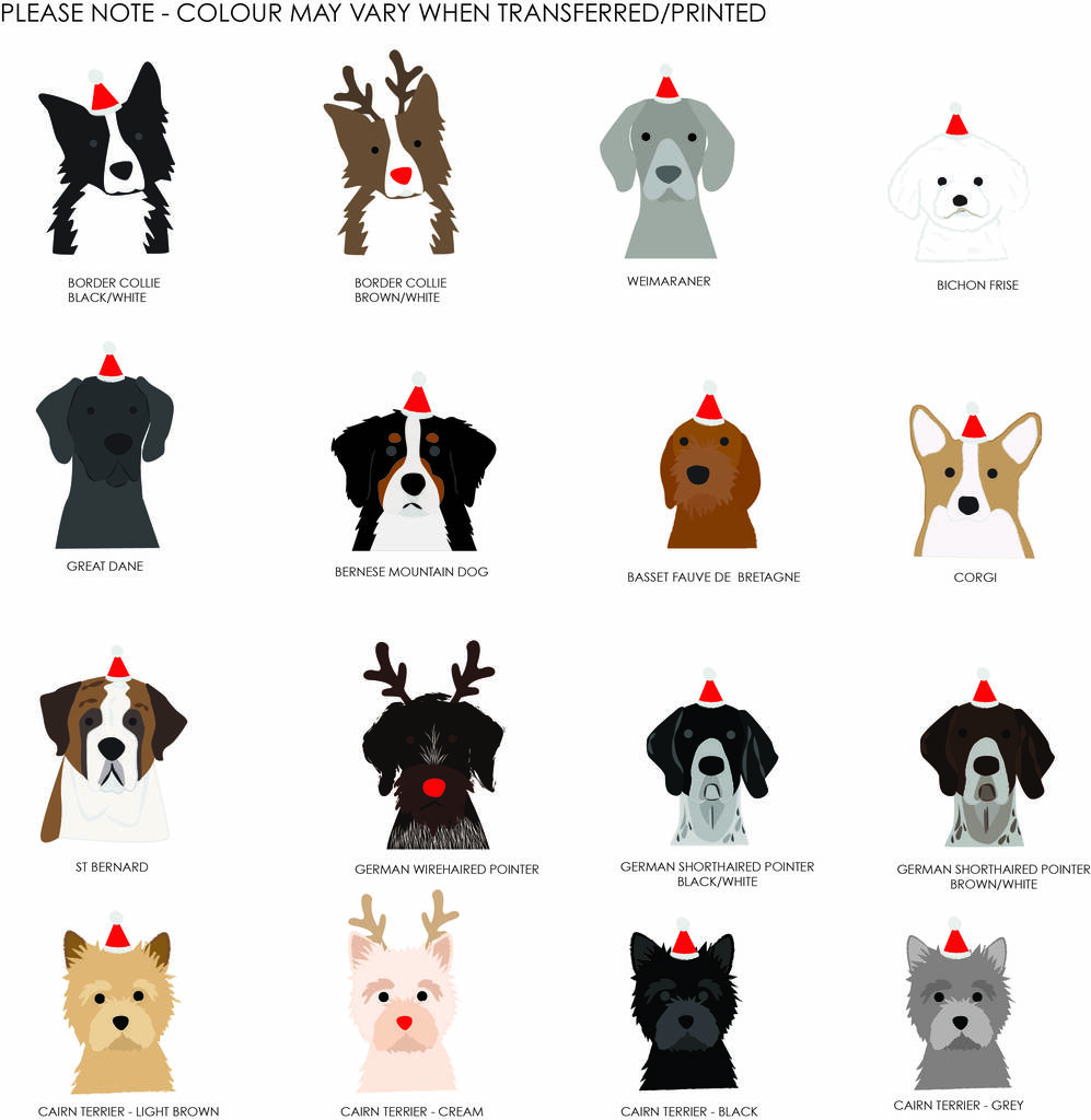Personalised christmas dog wrapping paper large sheets by heather alstead design