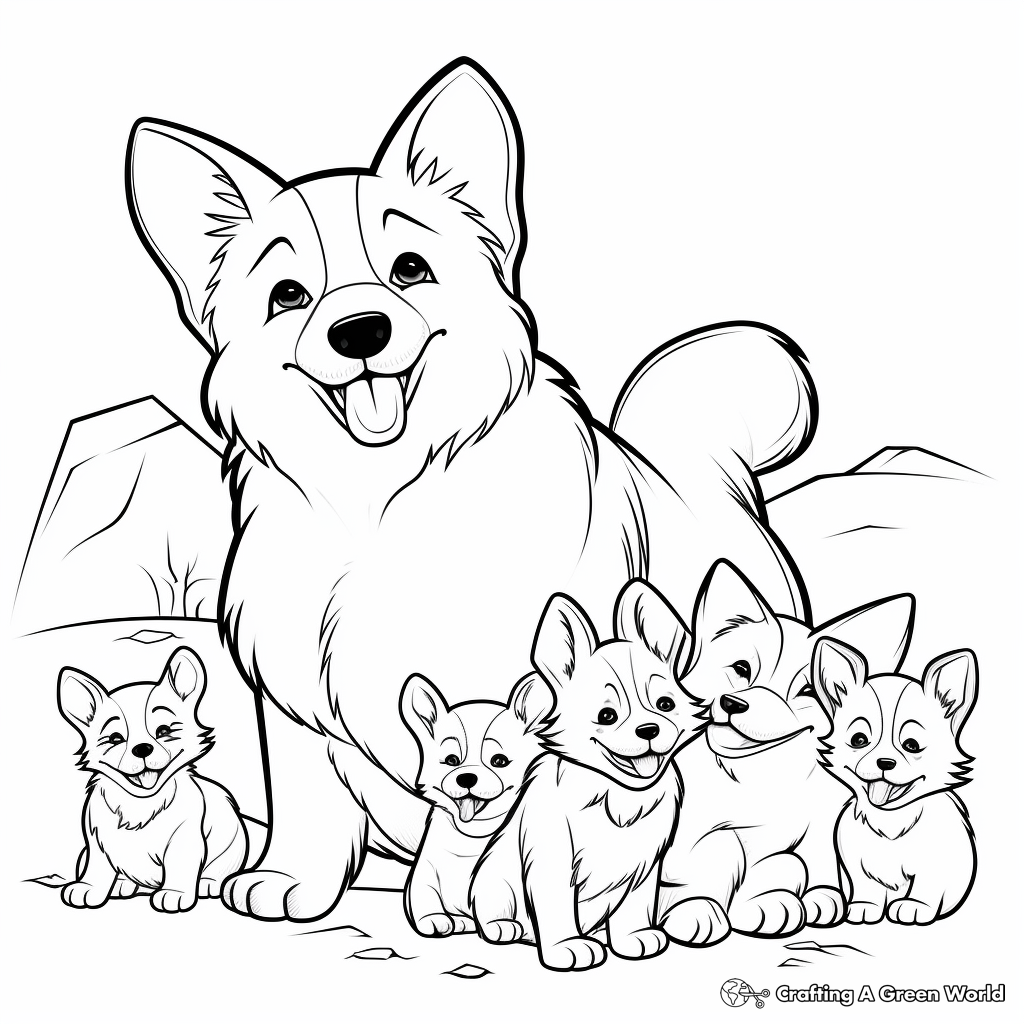 Corgi coloring pages