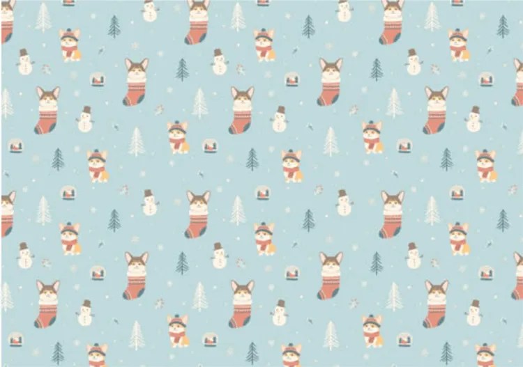 Corgi holiday x pitto wrapping paper