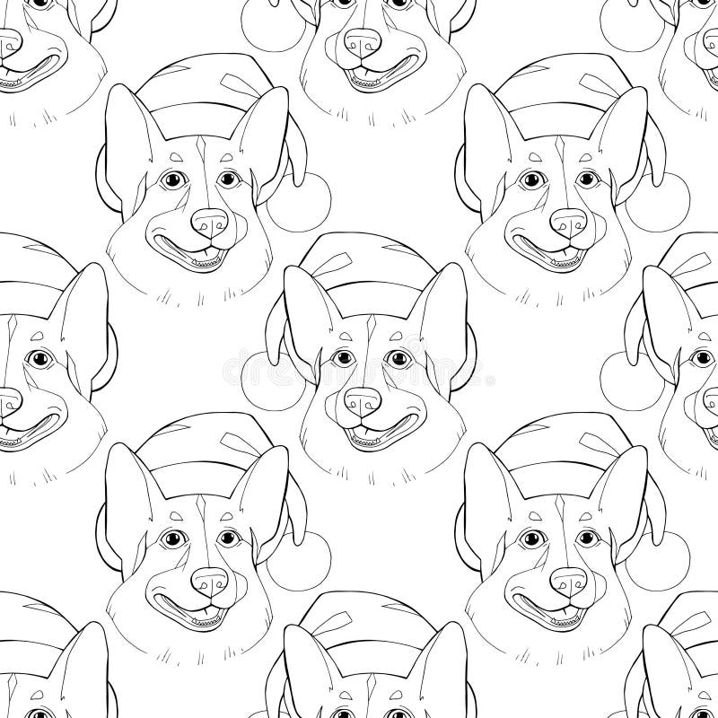 Seamless pattern with corgi dog dressed as santa excellent design for packaging wrapping paper textile etc stock vector