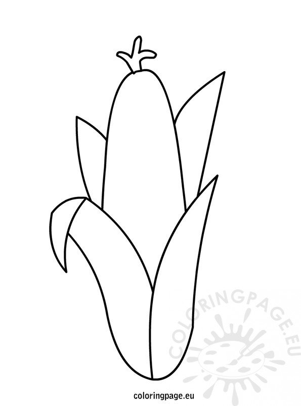 Corn template coloring page