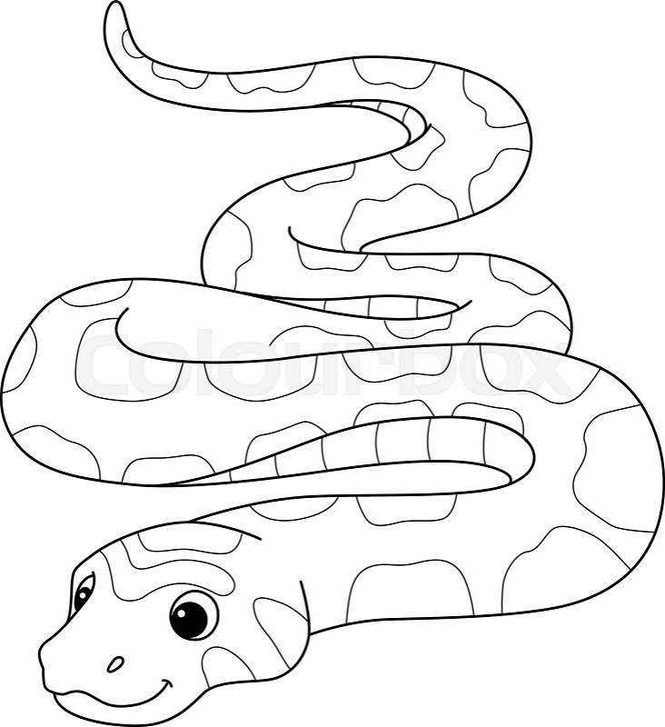 Corn snake animal isolated coloring page for kids stock vector