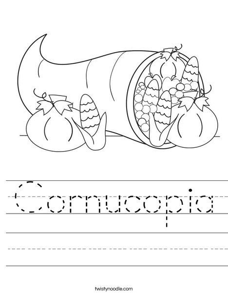 Cornucopia worksheet