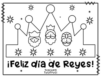 Corona de dia de los reyes magos para colorear tree kings day colouring page