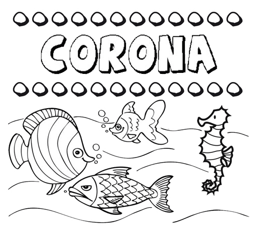 Desenhos do nome corona para imprimir e colorir as crianãas