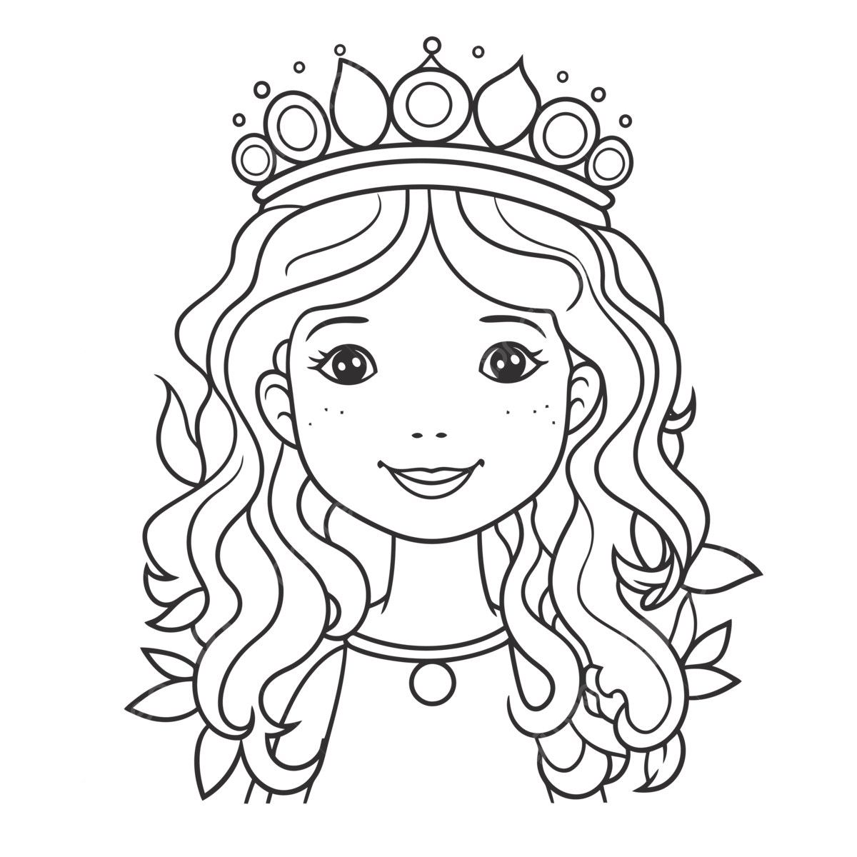 Princess girl in crown coloring pages outline sketch drawing vector crown drawing wing drawing girl drawing png and vector with transparent background for free download