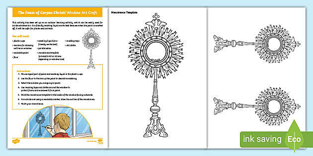 Catholic the feast of rpus christi stained glass window art instructions