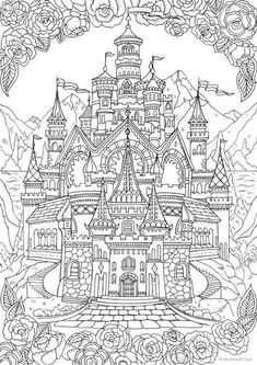 Coloring pageslineart castles ideas coloring pages castle coloring page adult coloring pages