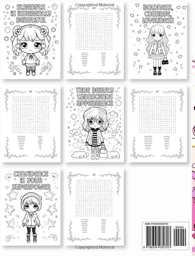 Unleash your inner beauty inspiring coloring pages and word search puzzles for confident brave and beautiful girls artvibeslab books